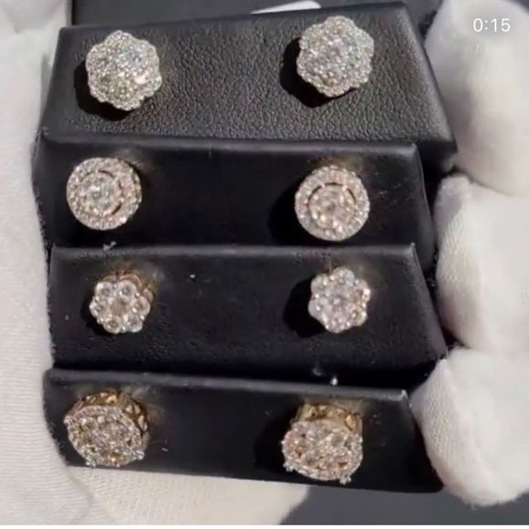 14K VS DIAMOND EARRINGS - Picture 2 of 2